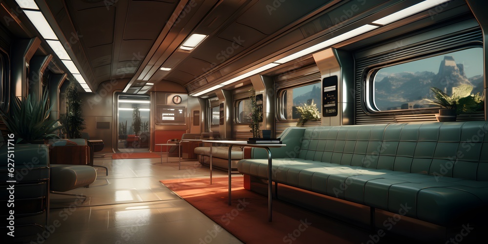 Fototapeta premium The underground aesthetics of interior decoration, on the subway