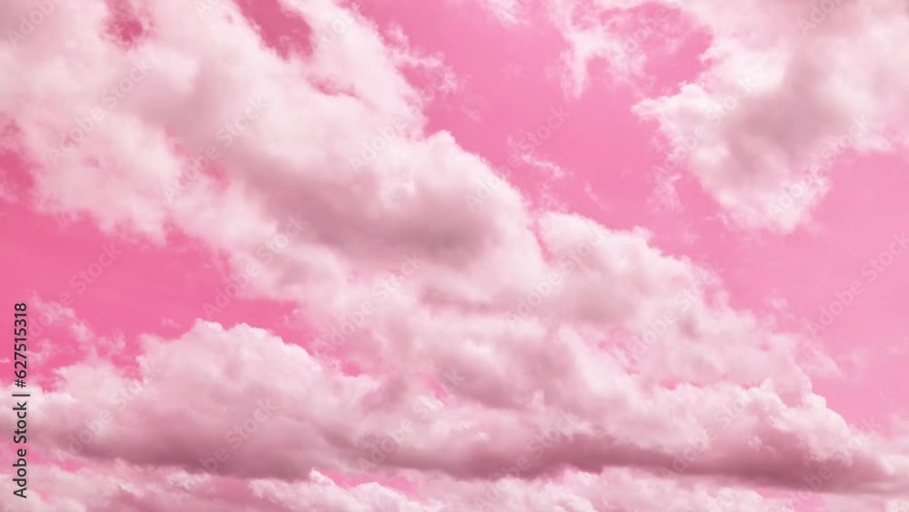 pink clouds timelapse video.pink sky background. Pale pink clouds in a bright pink sky.Heaven background. fantasy nature background. 4k footage