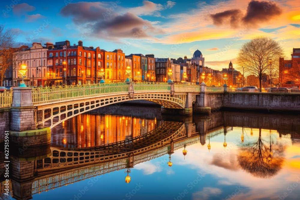 Obraz premium Dublin Ireland travel destination. Tour tourism exploring.