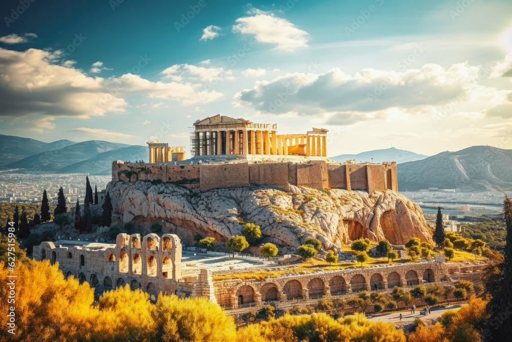 Naklejka premium Athens Greece travel destination. Tour tourism exploring.