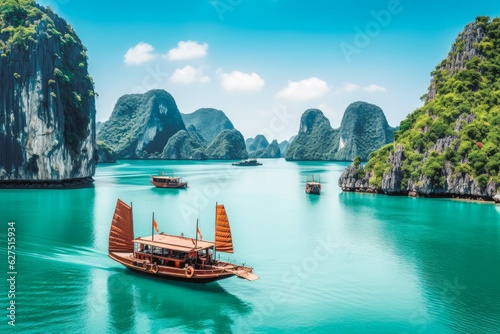 Ha Long Bay Vietnam travel destination. Tour tourism exploring.