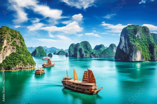 Ha Long Bay Vietnam travel destination. Tour tourism exploring.