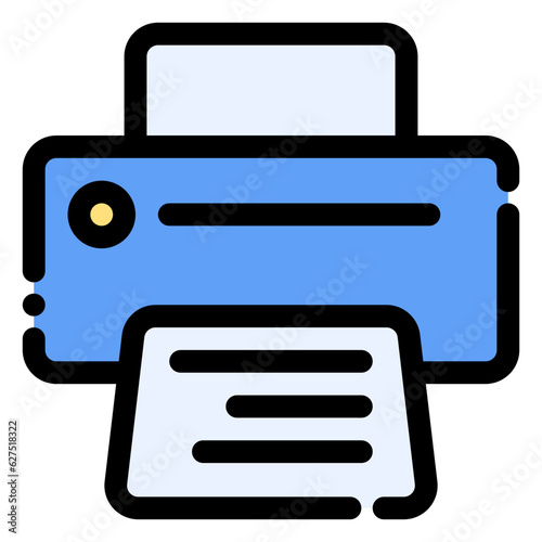 printer icon in flat line style