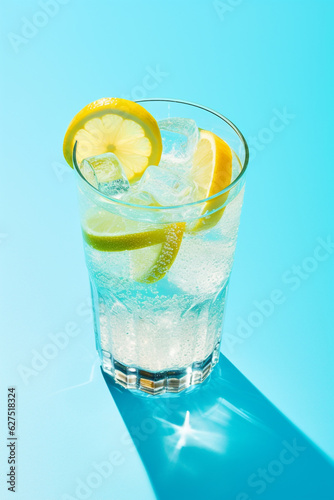 lemon sour on light blue background