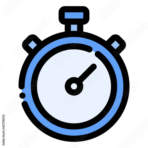 stopwatch icon in flat line style