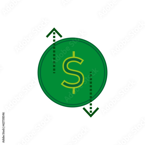 Cash flow icon. Money currency flow symbol. Inflow outflow icon. Business economy symbol. Vector illustration. EPS 10.