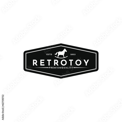 Vintage retro toy logo design with hipster drawing style