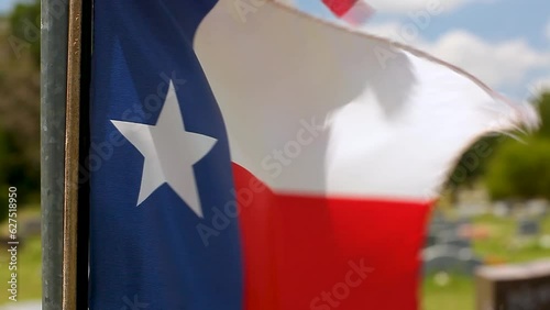 Texas Flag Flapping in the Wind
