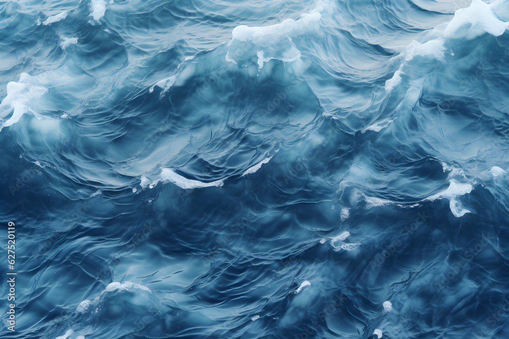 blue water surface abstract blue water background of seawater flow under light exposure, AI generate blue water surface abstract blue water background of seawater flow under light exposure, AI generate