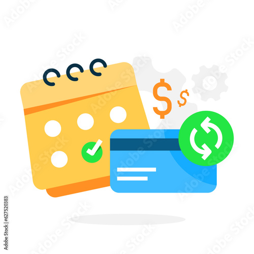 automatic bill payments concept illustration flat design vector eps10. modern graphic element for landing page, information or message ui, infographic, icon