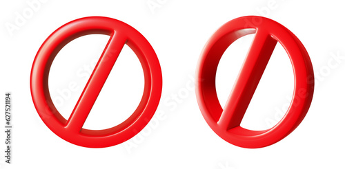 Free Download red banned 3d icon element   - GFXLoad