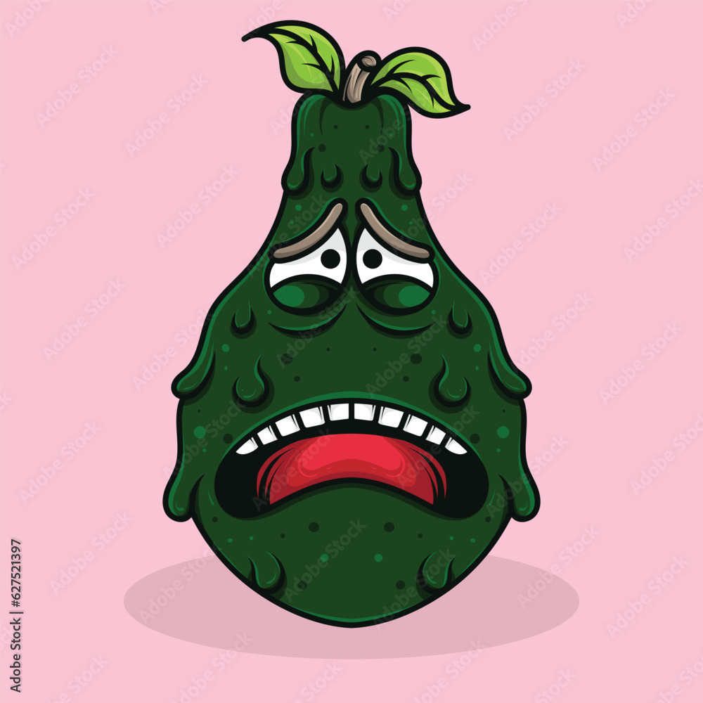 Avocado fruit vector logo mascot design with various expressions Avocado fruit vector logo mascot design with various expressions