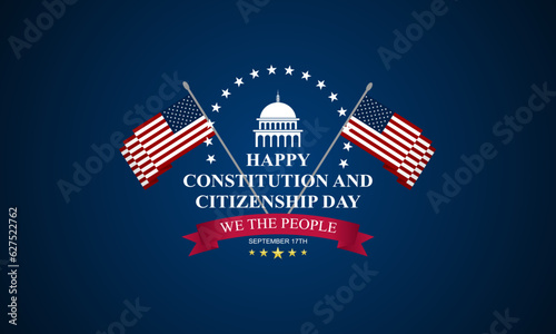 Happy Constitution and citizenship day United States Of America September 17TH background vector illustration