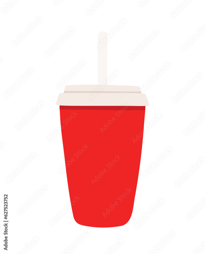 Ice Soft Drink Cup with Straw in Hand Drawing Cartoon Vector Illustration Ice Soft Drink Cup with Straw in Hand Drawing Cartoon Vector Illustration