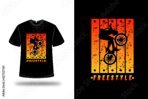 t-shirt freestyle color orange and yellow