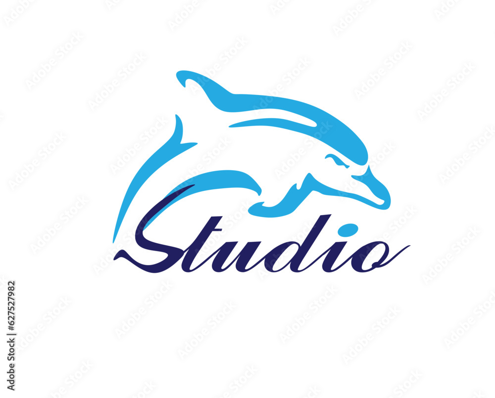 Fototapeta premium dolphin logo design