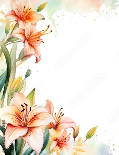 Tela An Illustration of a Floral Border with White Space in the Center for Text Perfe