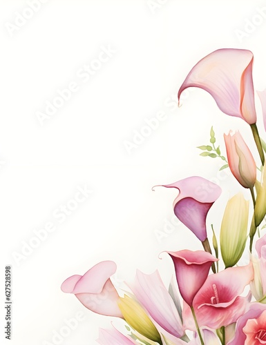 An Illustration of a Floral Border with White Space in the Center for Text Perfect for a card border