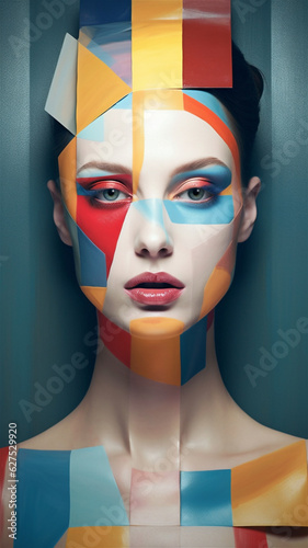 Portrait of a Woman with a Painted Face. Glamourous. Skin. © Daniel L