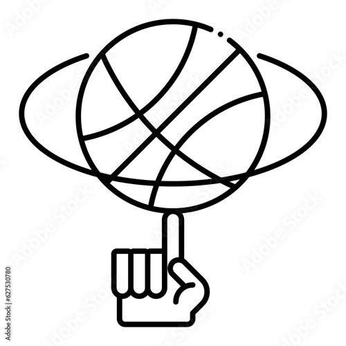 Basketball spin hand illustration