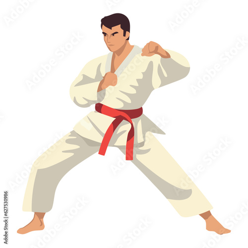 design of man practicing Taekwondo