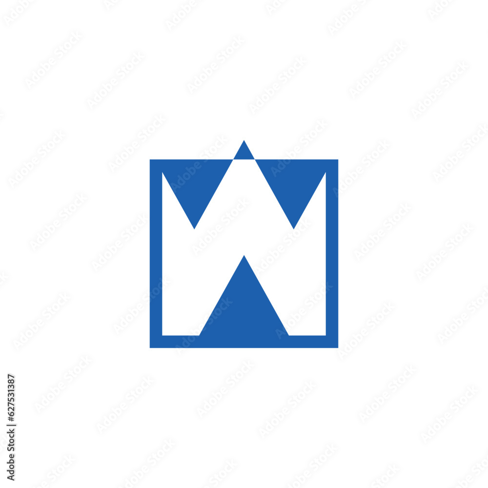 Letter W Logo, typography, squire logo, box, crown logo design vector Letter W Logo, typography, squire logo, box, crown logo design vector