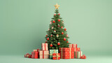Christmas tree colorful background. Generated ai