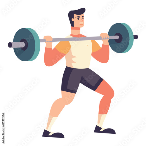 Muscular men lifting weights in gym