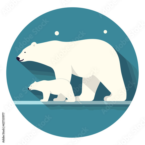 polar bears in winter landscape