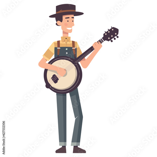 One person playing banjo