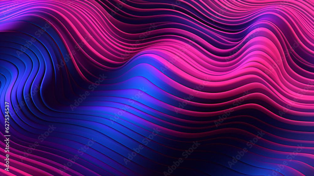 Fototapeta premium Abstract Trippy Wavy Lines Bright Colorful Background. Generative AI.