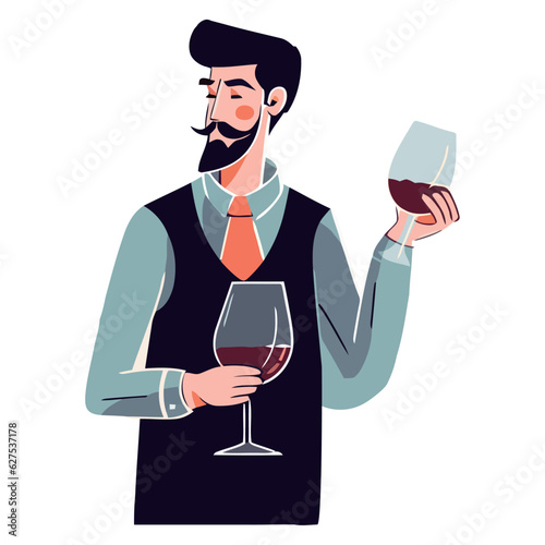 Smiling men holding wine glasses