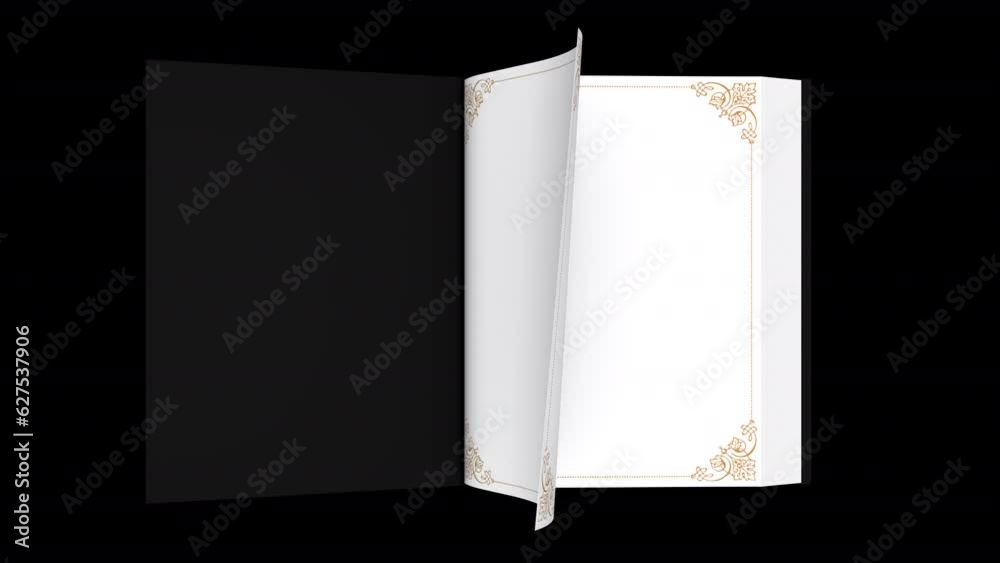 Book opening with transparent (alpha) background