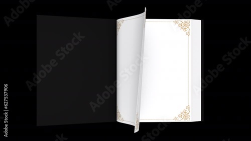Book opening with transparent (alpha) background