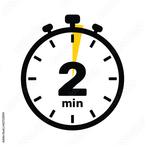 1 Minutes Analog Clock Icon white background .