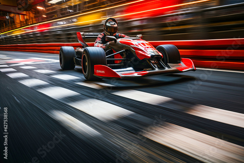 Sports car racing motion blur, generative ai