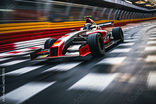 Sports car racing motion blur, generative ai © FrankBoston