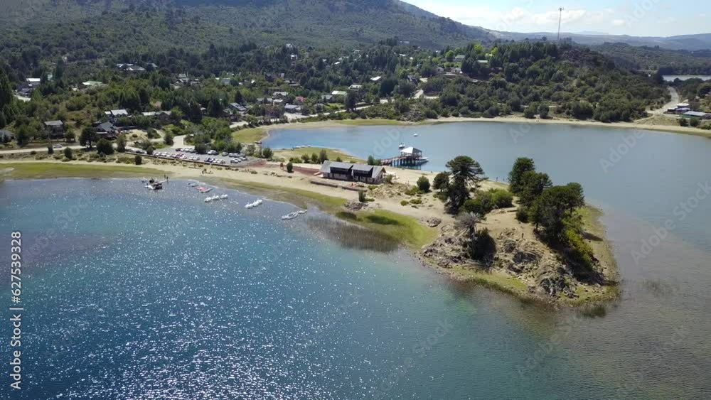 Landscape of the Argentine Patagonia with mountains, rivers, forests and lakes
