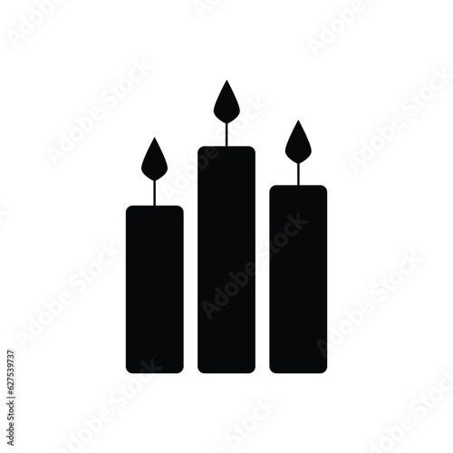 A lit candle. Wax candle Vector illustration