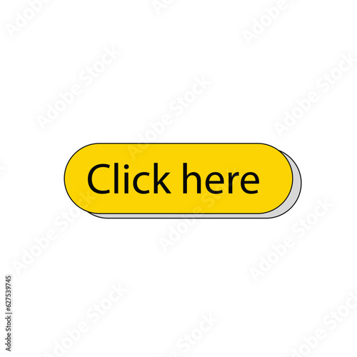 Click here button with hand pointer clicking