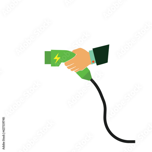 Charger connector icon, Electric car charging plug sign, Vector illustration