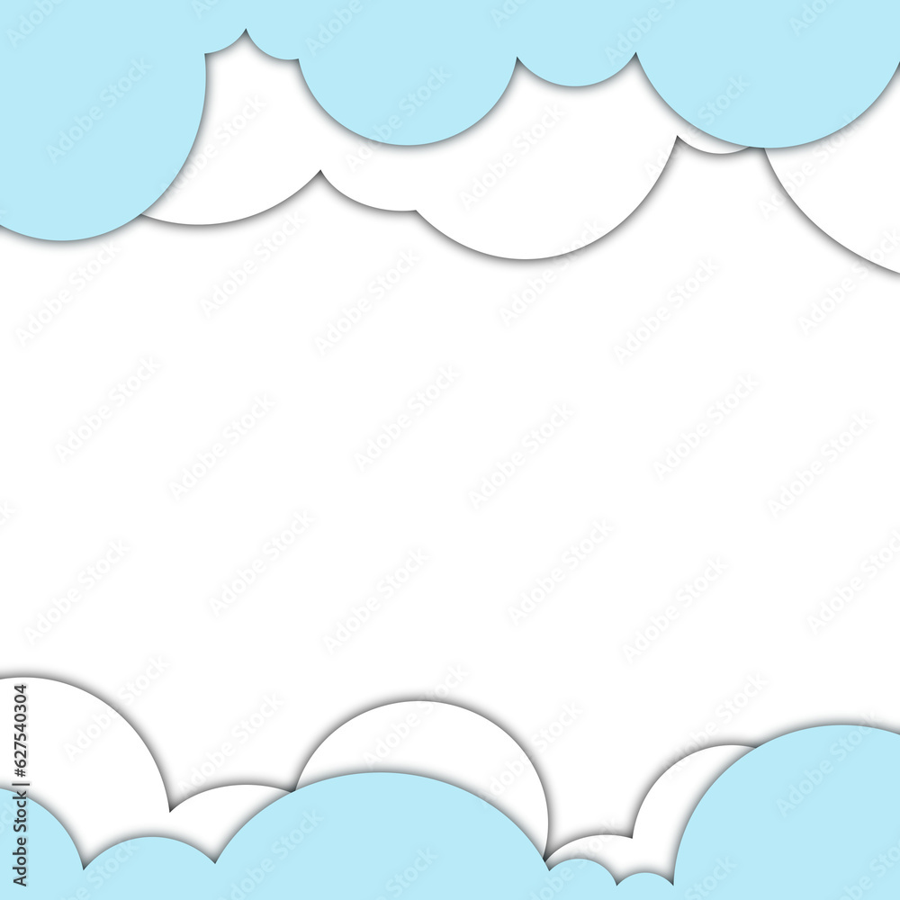 Blue White Cloud Paper Cut Blue White Cloud Paper Cut