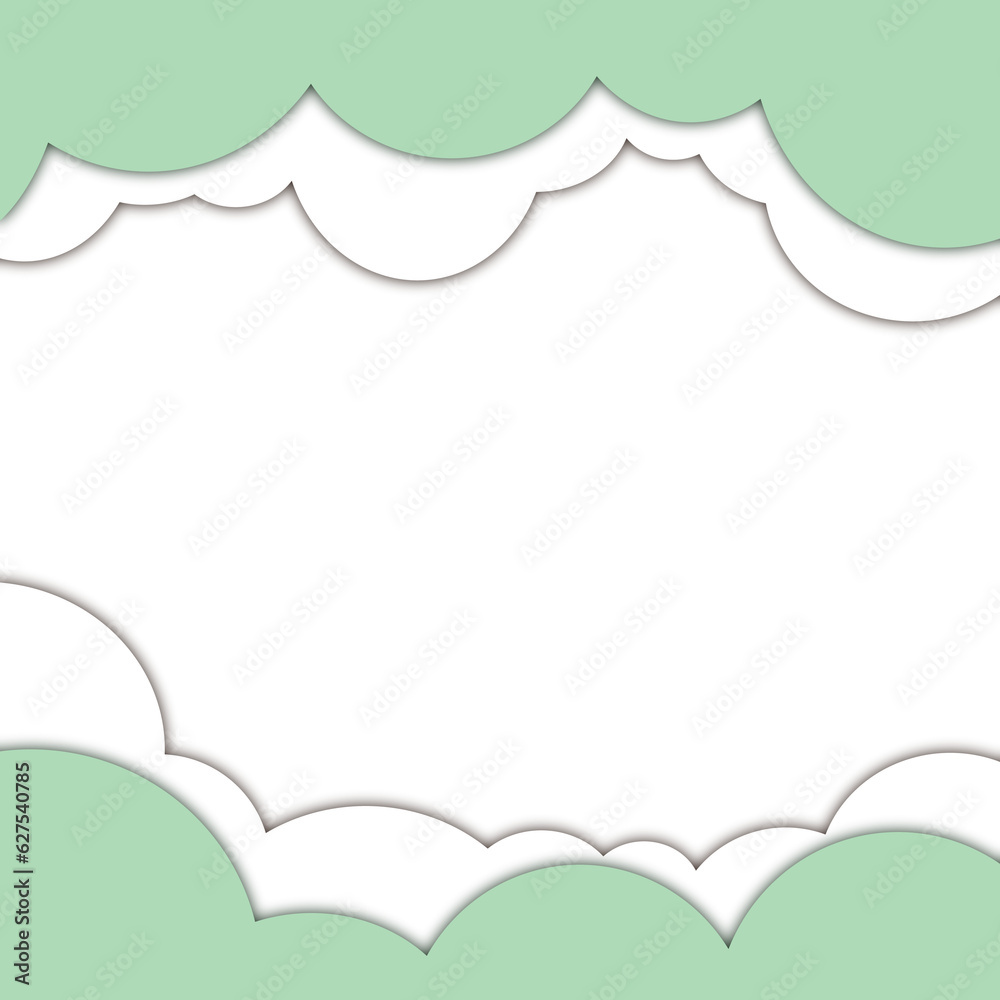 Green White Cloud Paper Cut Green White Cloud Paper Cut