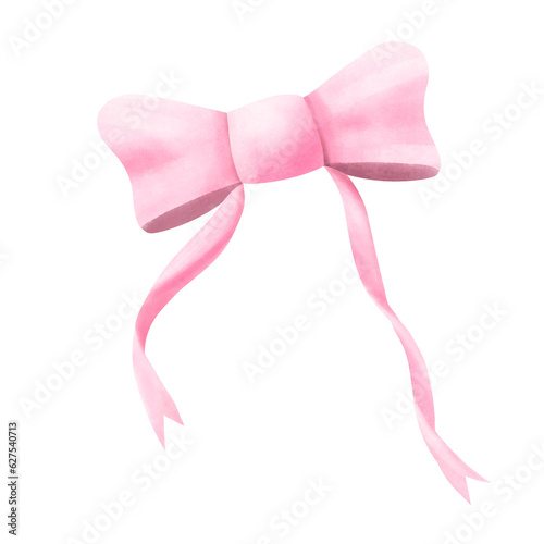 Pink ribbon watercolor photo