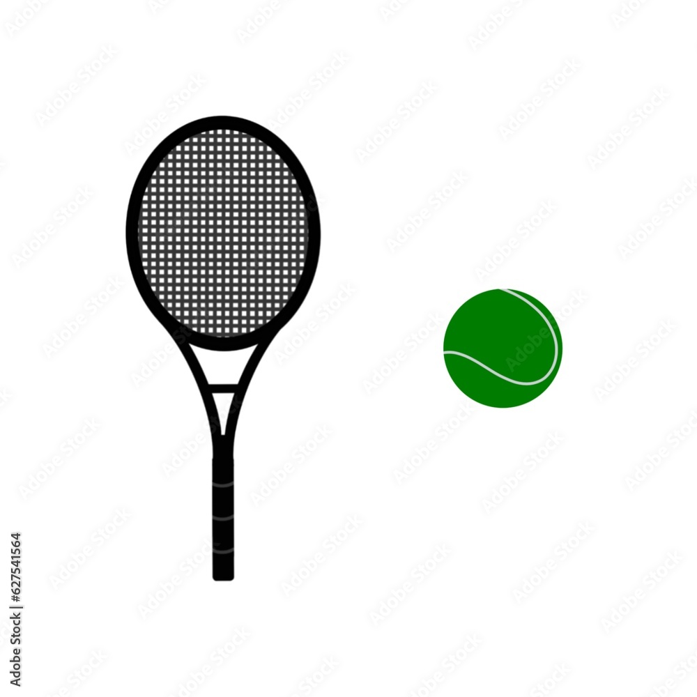illustration design of tennis equipment. There’s tennis racket and tennis ball. This illustration is suitable for graphic resources.