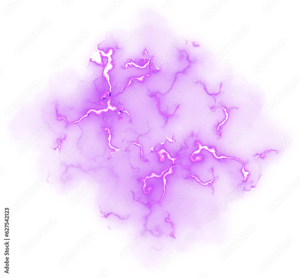 isolated purple electric lightning strike
