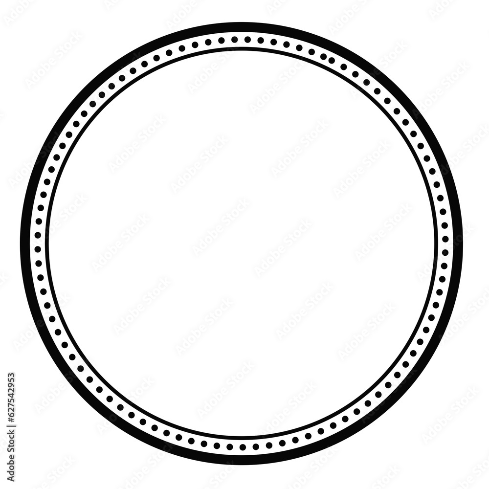 Black circle frame. Black circle frame.
