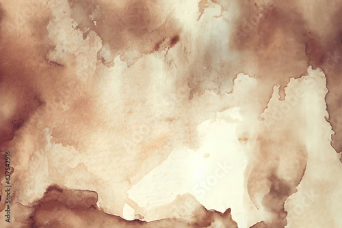 Beige watercolor texture background for cards with Generative AI.
