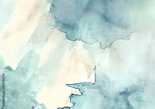 Cyan watercolor texture background for cards with Generative AI.