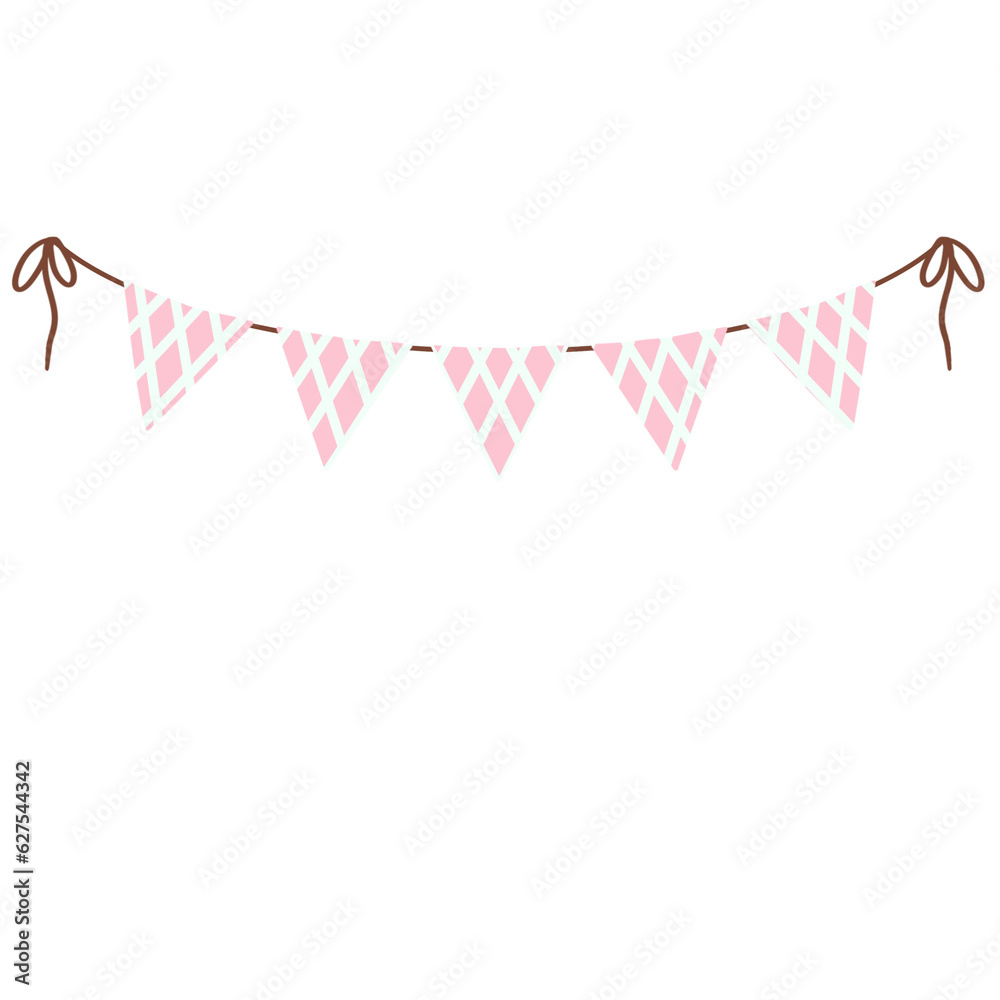 Pink pennants Party flag.	